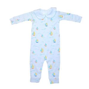Little English White Nautical Printed Playsuit Onsie Smooth Sailing NWOT 3M